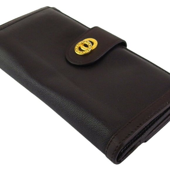 BVLGARI long wallet Doppi tondo leather Auth used T19727 - Picture 3 of 8
